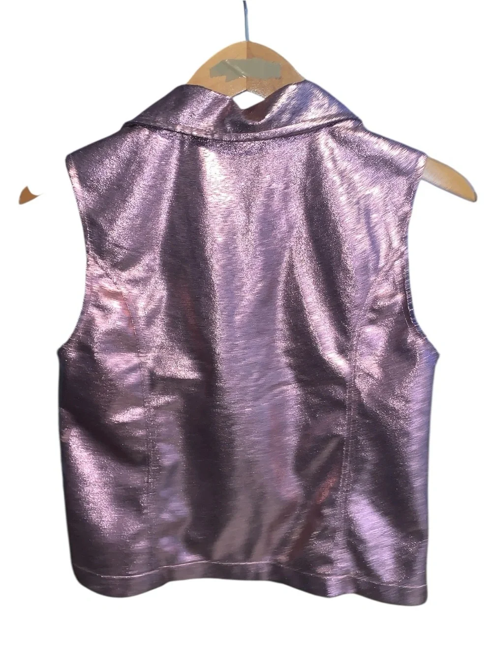 Wonder Nation Metallic Rose Zip-Front Moto Vest Girls XL 14/16